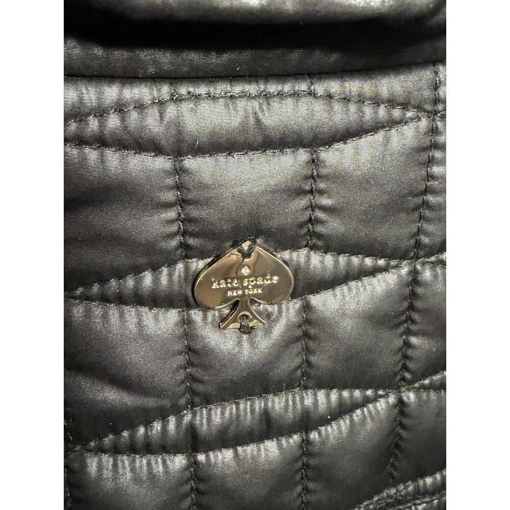 Kate Spade New York Black Quilted Collared Button Front Coat Size M PLEASE READ - Picture 14 of 16